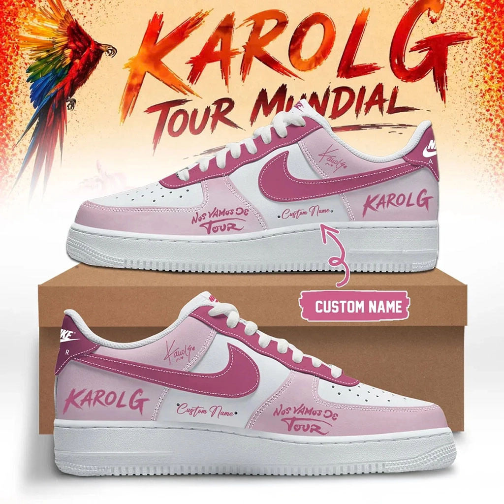 Custom Karol G Viajando Por El Mundo Tropitour Sneakers 2026 Karol G World Tour Merch Fan Gifts - Kdjoy