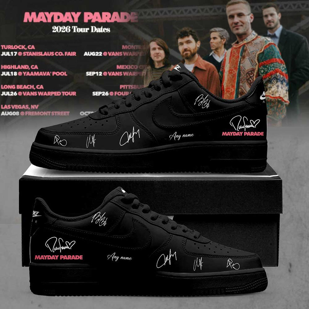Custom Mayday Parade 2026 Tour Signed Shoes Sneakers Mayday Parade Merch Gift For Rock Fans - Kdjoy