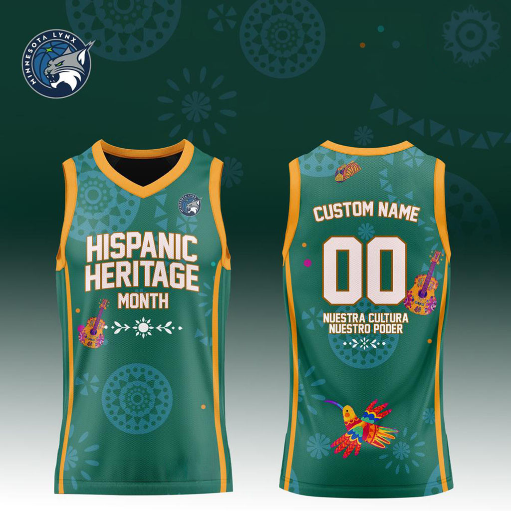 Custom Minnesota Lynx x Hispanic Heritage Month Green Basketball Jersey Minnesota Lynx Merch - Kdjoy