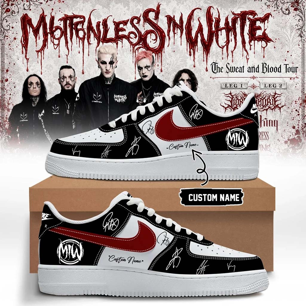 Custom Motionless In White Merch 2026 The Sweat And Blood Tour Sneakers Music Lover Gear - Kdjoy