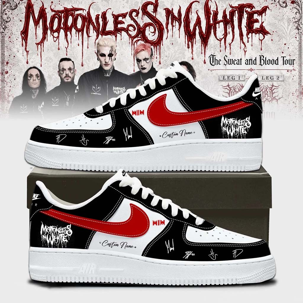 Custom Motionless In White Merch The Sweat And Blood Tour 2026 Shoes Sneakers Gift For Fans - Kdjoy Custom Motionless In White Merch The Sweat And Blood Tour 2026 Shoes Sneakers Gift For Fans - Kdjoy