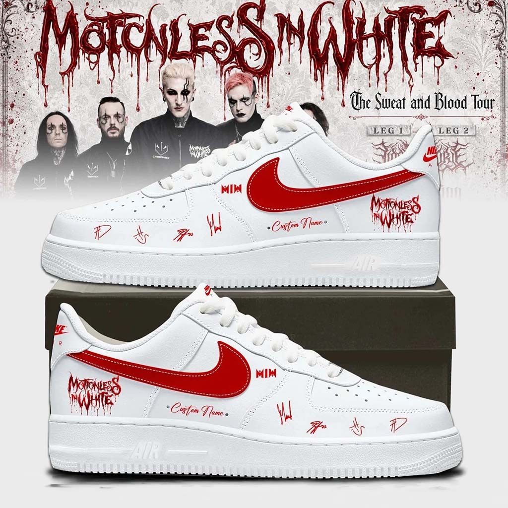 Custom Motionless In White Merch The Sweat And Blood Tour 2026 Sneakers Best Gift For Fans - Kdjoy Custom Motionless In White Merch The Sweat And Blood Tour 2026 Sneakers Best Gift For Fans - Kdjoy
