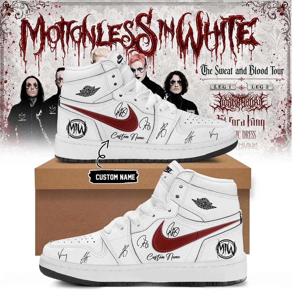 Custom Motionless In White Merch The Sweat And Blood Tour 2026 Sneakers Gift For Music Lovers - Kdjoy Custom Motionless In White Merch The Sweat And Blood Tour 2026 Sneakers Gift For Music Lovers - Kdjoy
