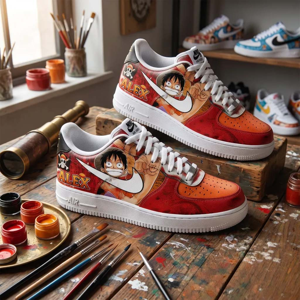 Custom Name One Piece Monkey D Luffy Shoes Sneakers One Piece Merch Gift For Anime Fans - Kdjoy