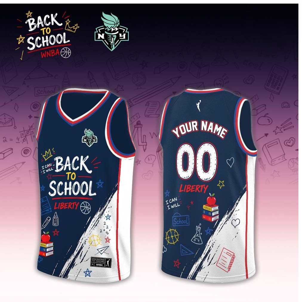 Custom New York Liberty x Back To School 2026 Basketball Jersey NY Liberty Merch Fans Gift