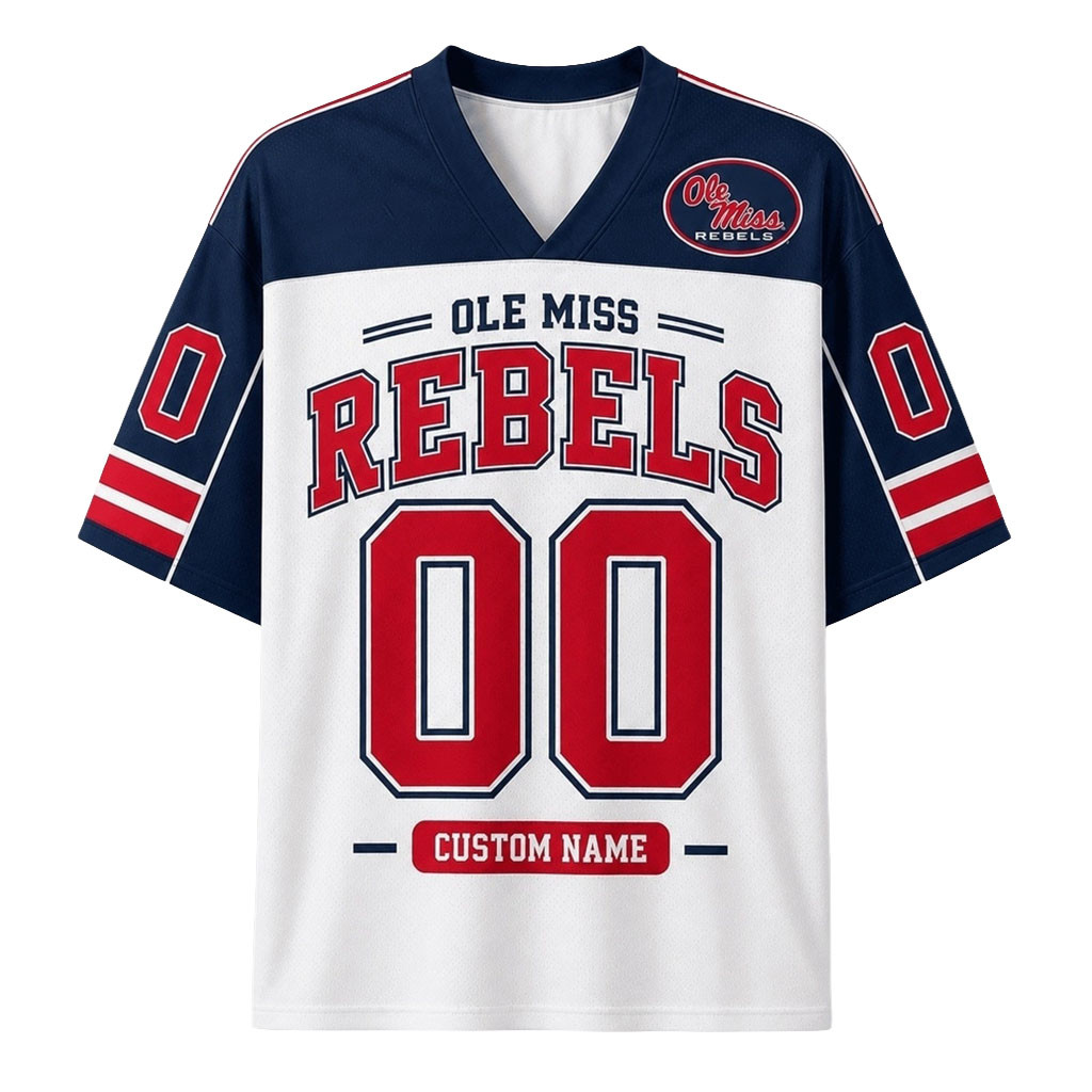 Custom Ole Miss Rebels Jersey Football Game Day Apparel Ole Miss Rebels Fans Gifts - Kdjoy