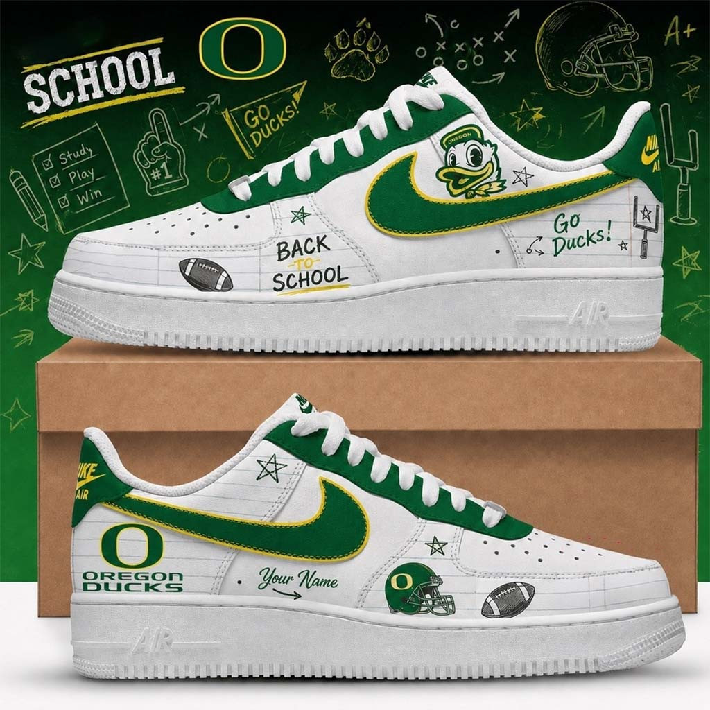 Custom Oregon Ducks Merch 2026 Back To School Sneakers Go Ducks Shoes Gift For Football Lovers - Kdjoy Custom Oregon Ducks Merch 2026 Back To School Sneakers Go Ducks Shoes Gift For Football Lovers - Kdjoy