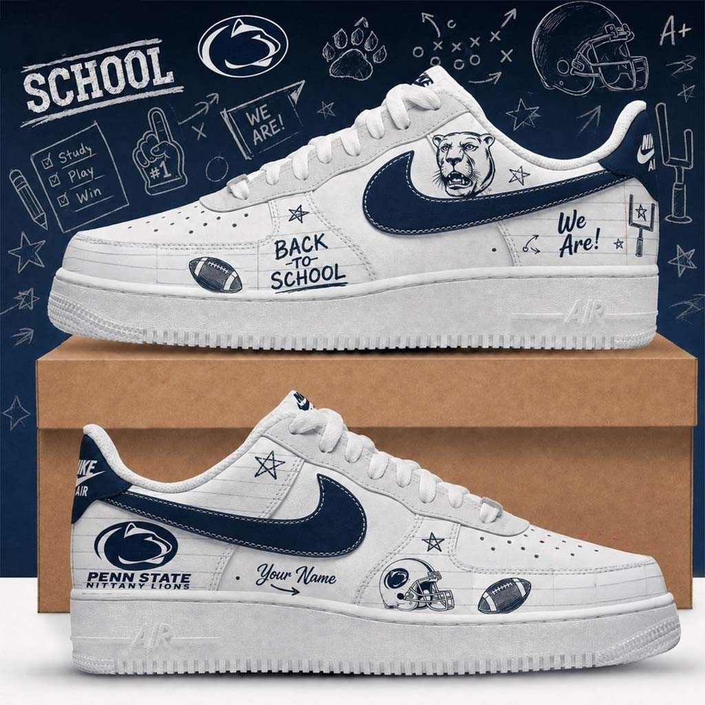 Custom Penn State Nittany Lions Merch 2026 Back To School Sneakers Present For Football Lover - Kdjoy Custom Penn State Nittany Lions Merch 2026 Back To School Sneakers Present For Football Lover - Kdjoy
