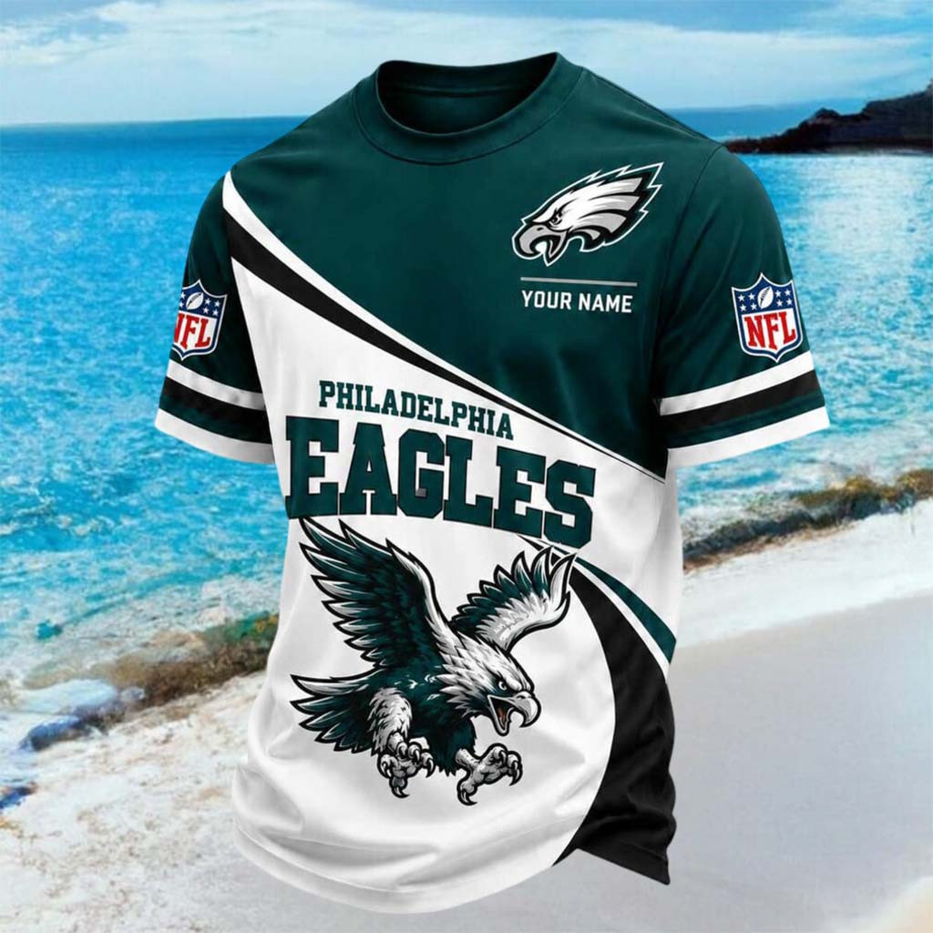 Custom Philadelphia Eagles T-Shirt Philadelphia Football Shirt Eagles Merch Gifts For Dad - Kdjoy