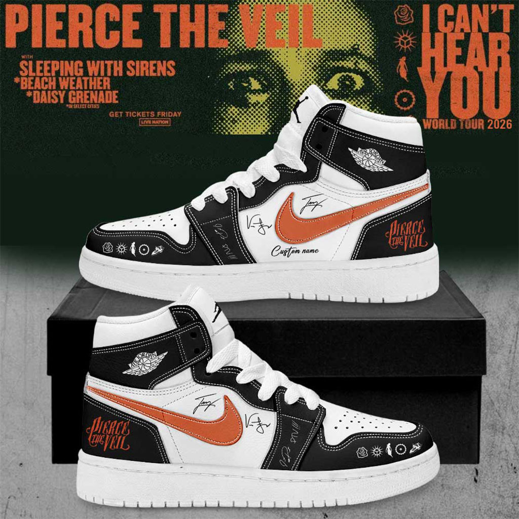 Custom Pierce The Veil Merch I Can't Hear You World Tour 2026 Signature Shoes Fan Gifts - Kdjoy