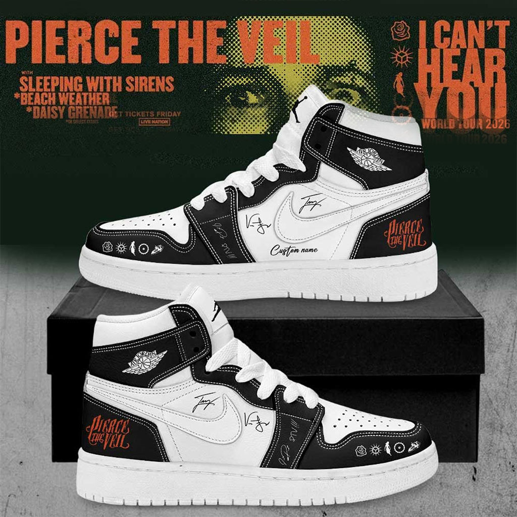 Custom Pierce The Veil Merch I Can't Hear You World Tour 2026 Signature Shoes Gift Ideas For Her - Kdjoy Custom Pierce The Veil Merch I Can't Hear You World Tour 2026 Signature Shoes Gift Ideas For Her - Kdjoy