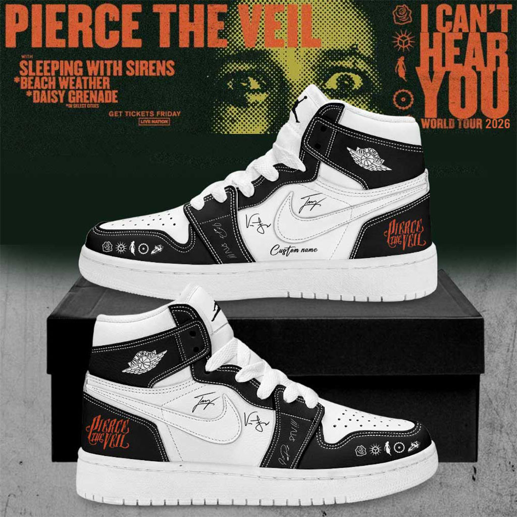 Custom Pierce The Veil Merch I Can't Hear You World Tour 2026 Signature Shoes Gifts For Him - Kdjoy