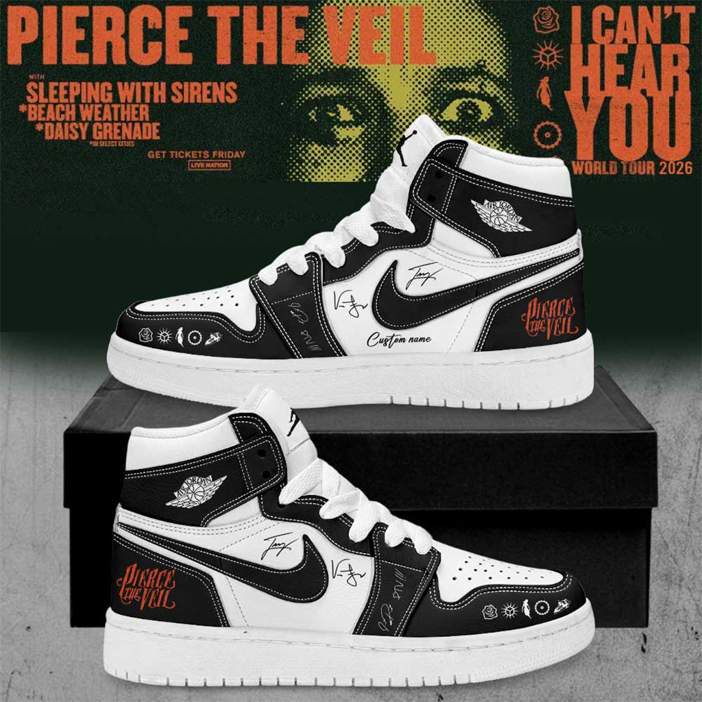 Custom Pierce The Veil Merch I Can't Hear You World Tour 2026 Signature Shoes Music Fan Gifts - Kdjoy