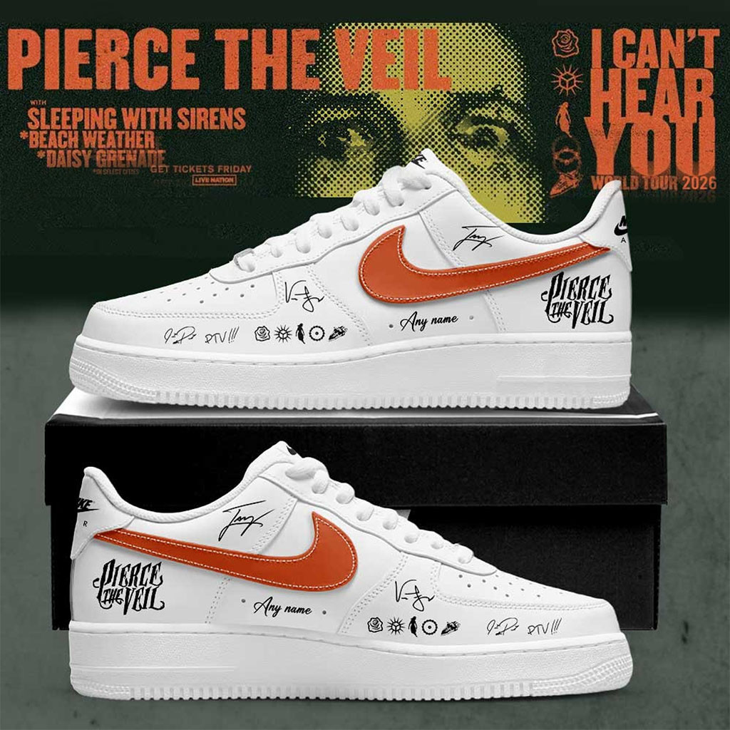 Custom Pierce The Veil Merch I Can't Hear You World Tour 2026 Signature Shoes White Fan Gifts - Kdjoy