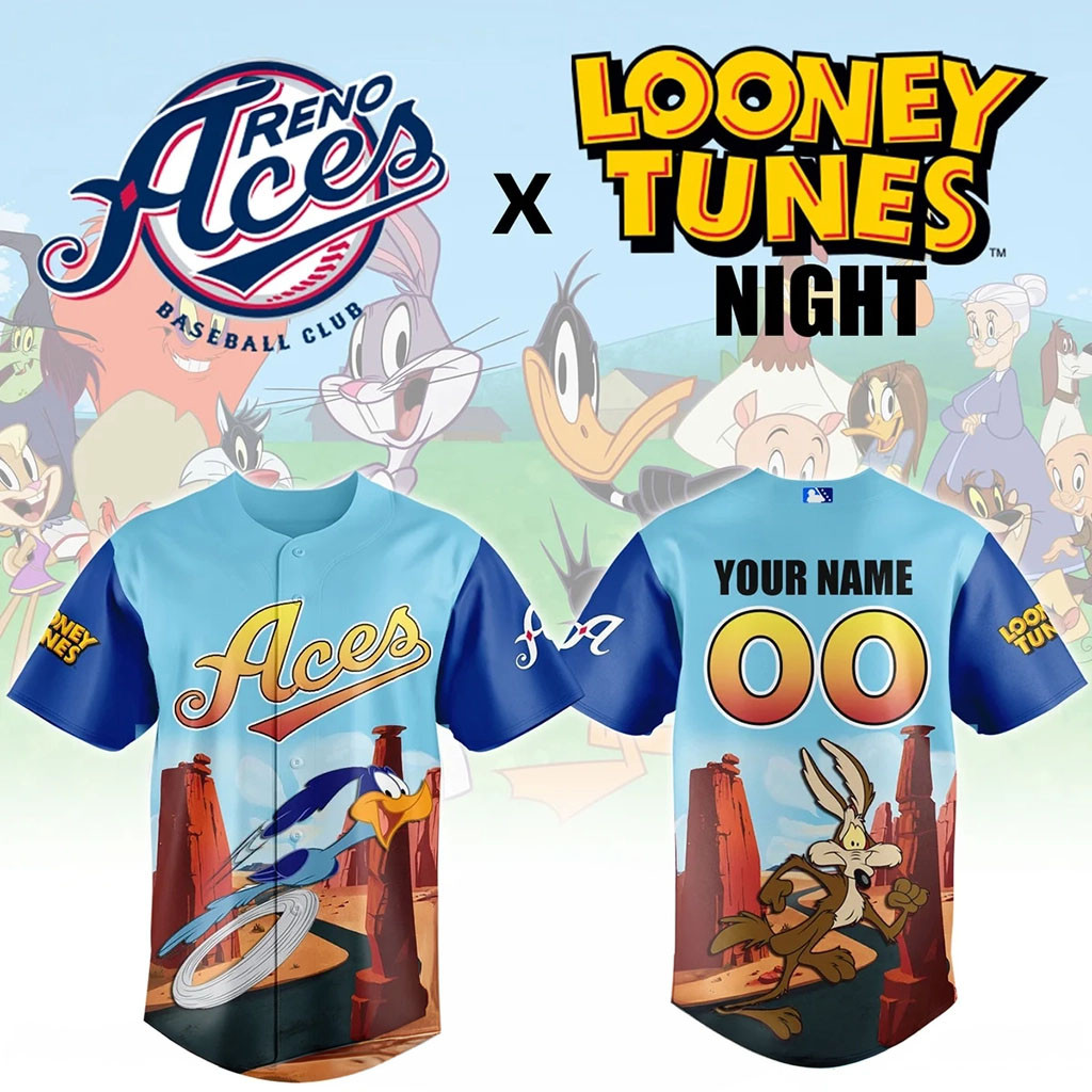 Custom Reno Aces Looney Tunes Night Baseball Jersey Reno Aces Merch Gifts For Baseball Fans - Kdjoy