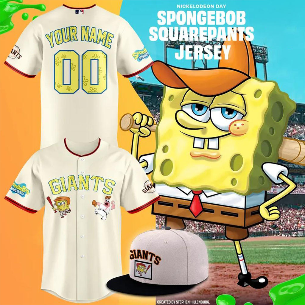 Custom San Francisco Giants x SpongeBob SquarePants 2026 Baseball Jersey Giants Merch - Kdjoy