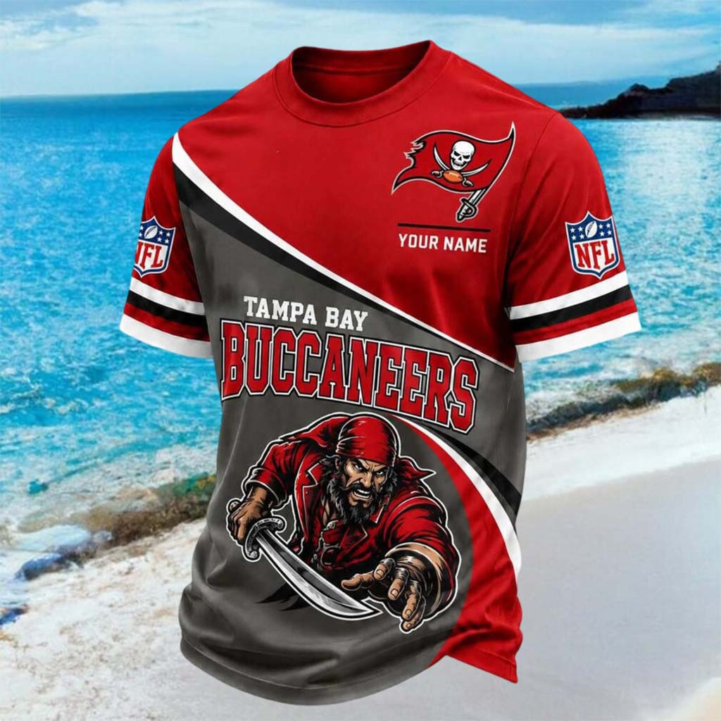 Custom Tampa Bay Buccaneers Mascot Pirate T-Shirt Buccaneers Merch Tampa Bay Football Shirt - Kdjoy