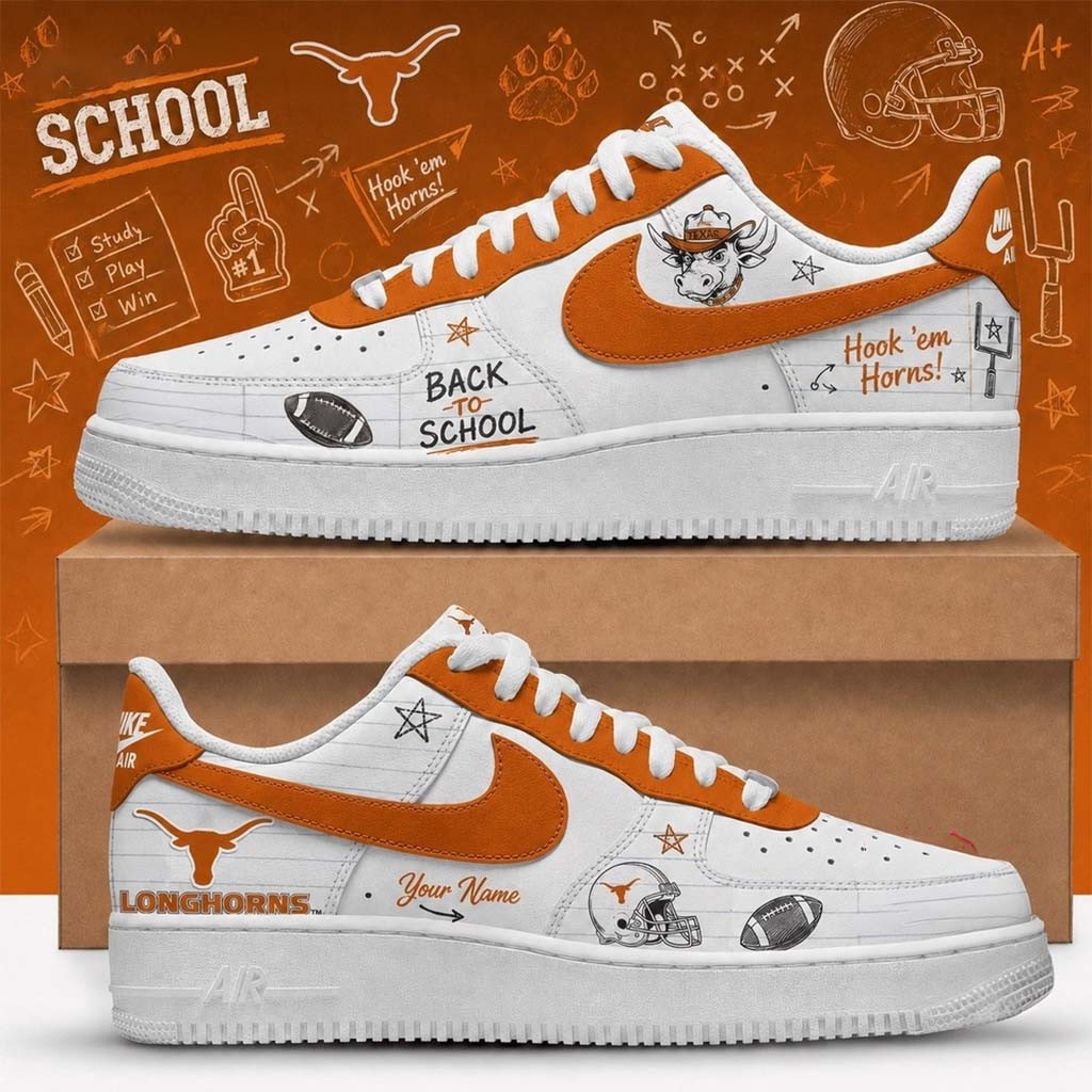 Custom Texas Longhorns Merch 2026 Back To School Sneakers Hook Em Horns Shoes Football Fan Gift - Kdjoy