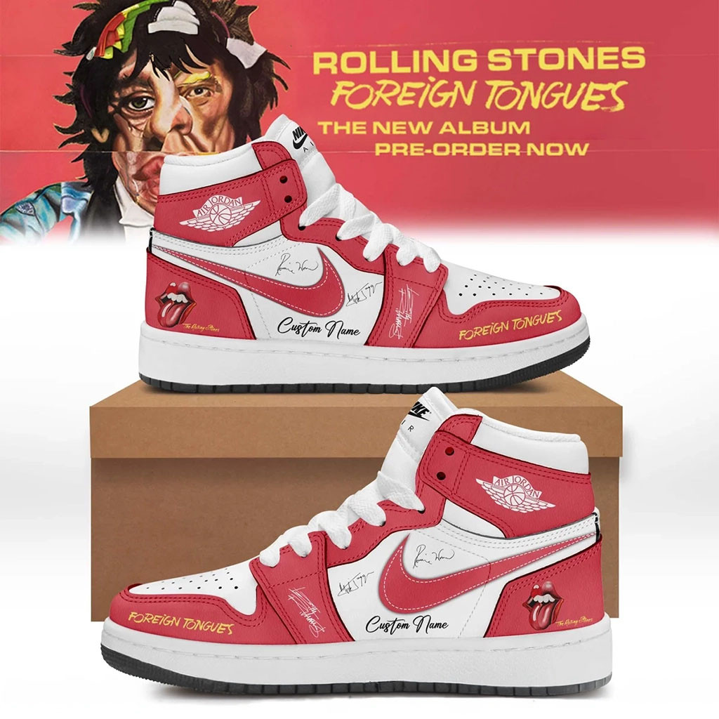 Custom The Rolling Stones Merch 2026 Foreign Tongues Signed Sneakers Best Gift For Him Her - Kdjoy