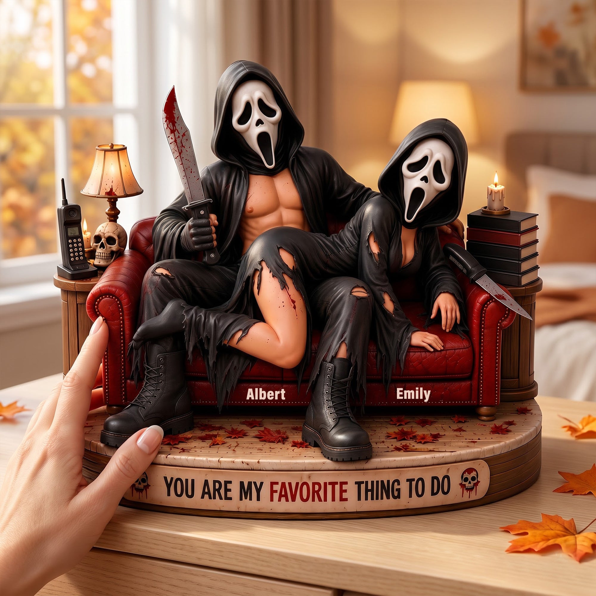 Custom The Scream YOU ARE MY FAVORITE THING TO DO Acrylic Plaque Murder Couple Halloween Decor - Kdjoy