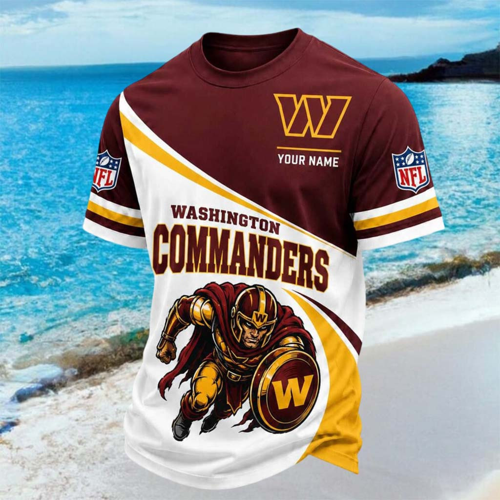Custom Washington Commanders Mascot Football Team Logo T-Shirt Commanders Merch Gift For Fan - Kdjoy