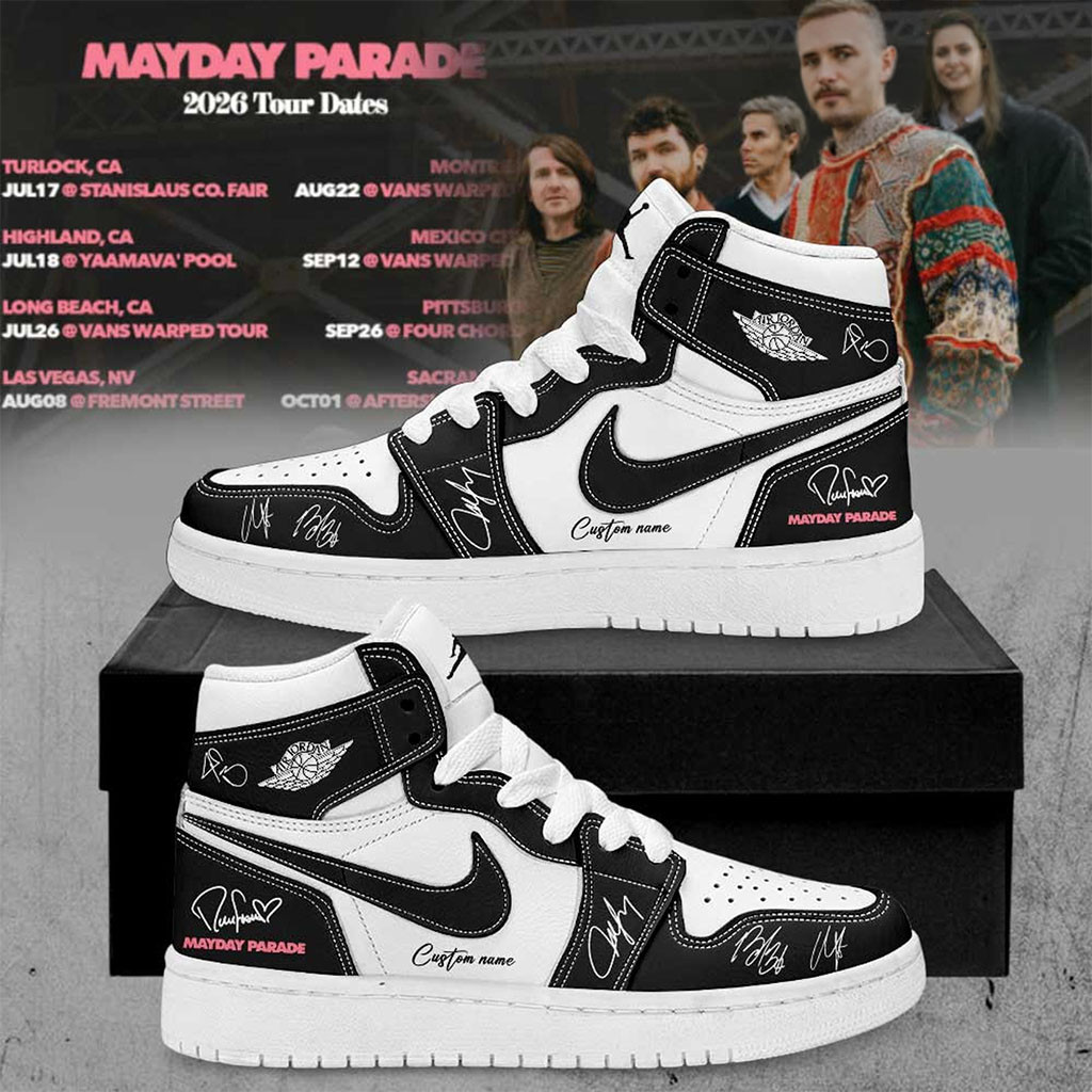 Customize Mayday Parade Merch 2026 Tour Dates Sneakers Rock Fan Gear Gift For Brothers - Kdjoy