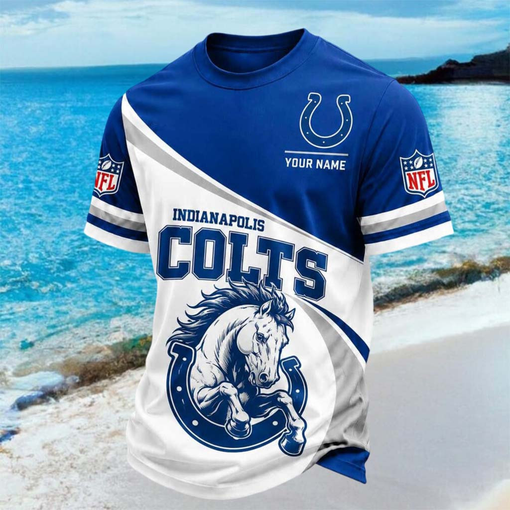 Customized Indianapolis Colts Mascot Jumping Horse Shirt Indianapolis Football T-Shirt Colts Merch - Kdjoy