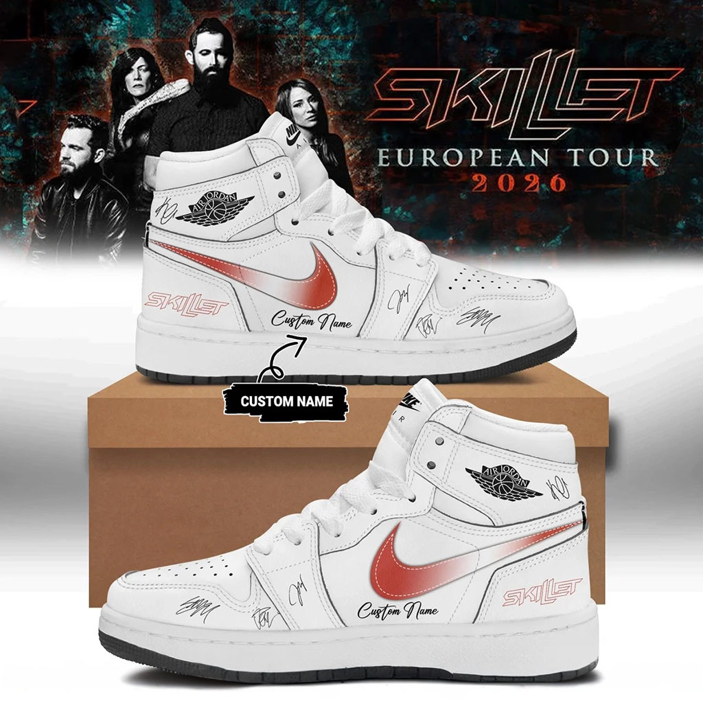 Customized Skillet Merch European Tour 2026 Sneakers Music Lover Gifts For Him - Kdjoy
