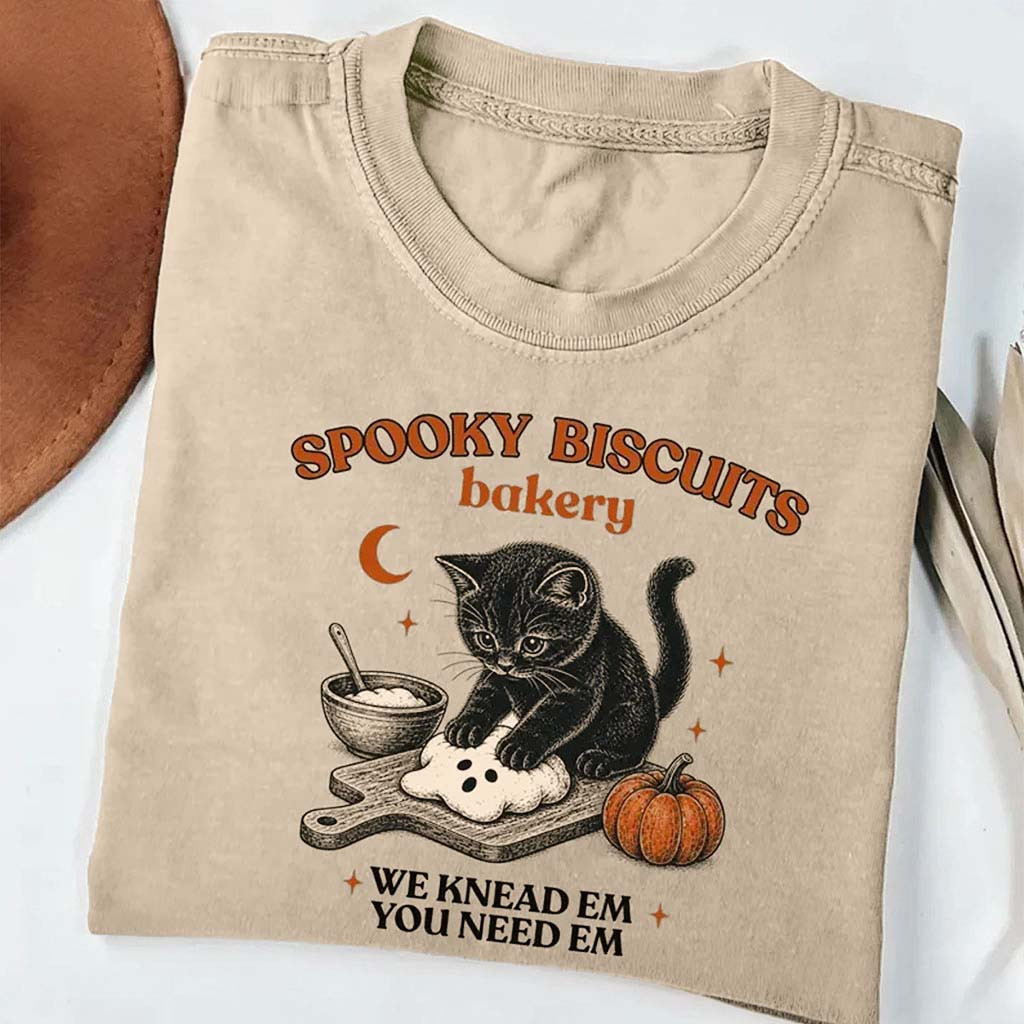 Cute Cat Halloween T-Shirt Spooky Biscuits Bakery Shirt Halloween Gift For Cat Lovers - Kdjoy Cute Cat Halloween T-Shirt Spooky Biscuits Bakery Shirt Halloween Gift For Cat Lovers - Kdjoy