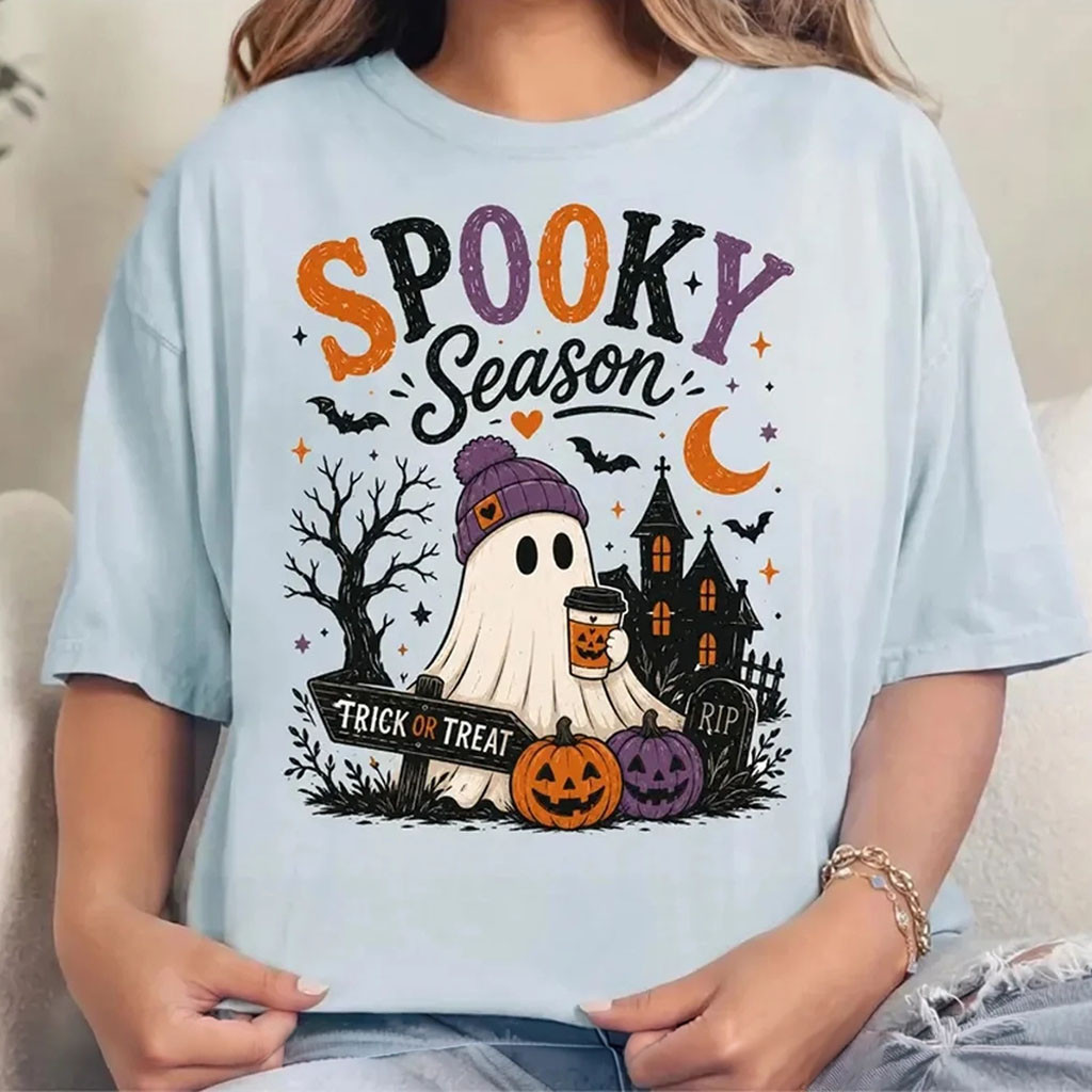 Cute Spooky Season Ghost Shirt Trick Or Treat T-Shirt Halloween Gift Ideas - Kdjoy Cute Spooky Season Ghost Shirt Trick Or Treat T-Shirt Halloween Gift Ideas - Kdjoy