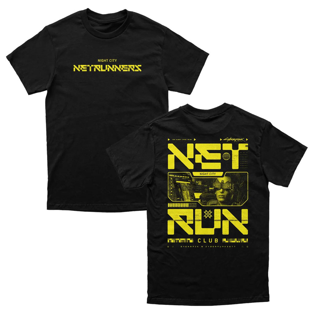 Cyberpunk 2077 Merch 2026 Net Run Club T-Shirt Night City Netrunners Shirt Video Game Fan Gifts - Kdjoy