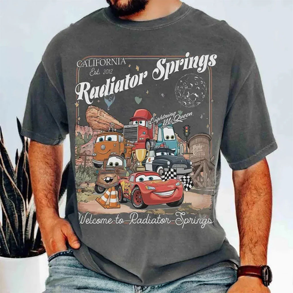 D Car Lightning McQueen T-Shirt Welcome To Radiator Springs Shirt Best Gift For Son - Kdjoy