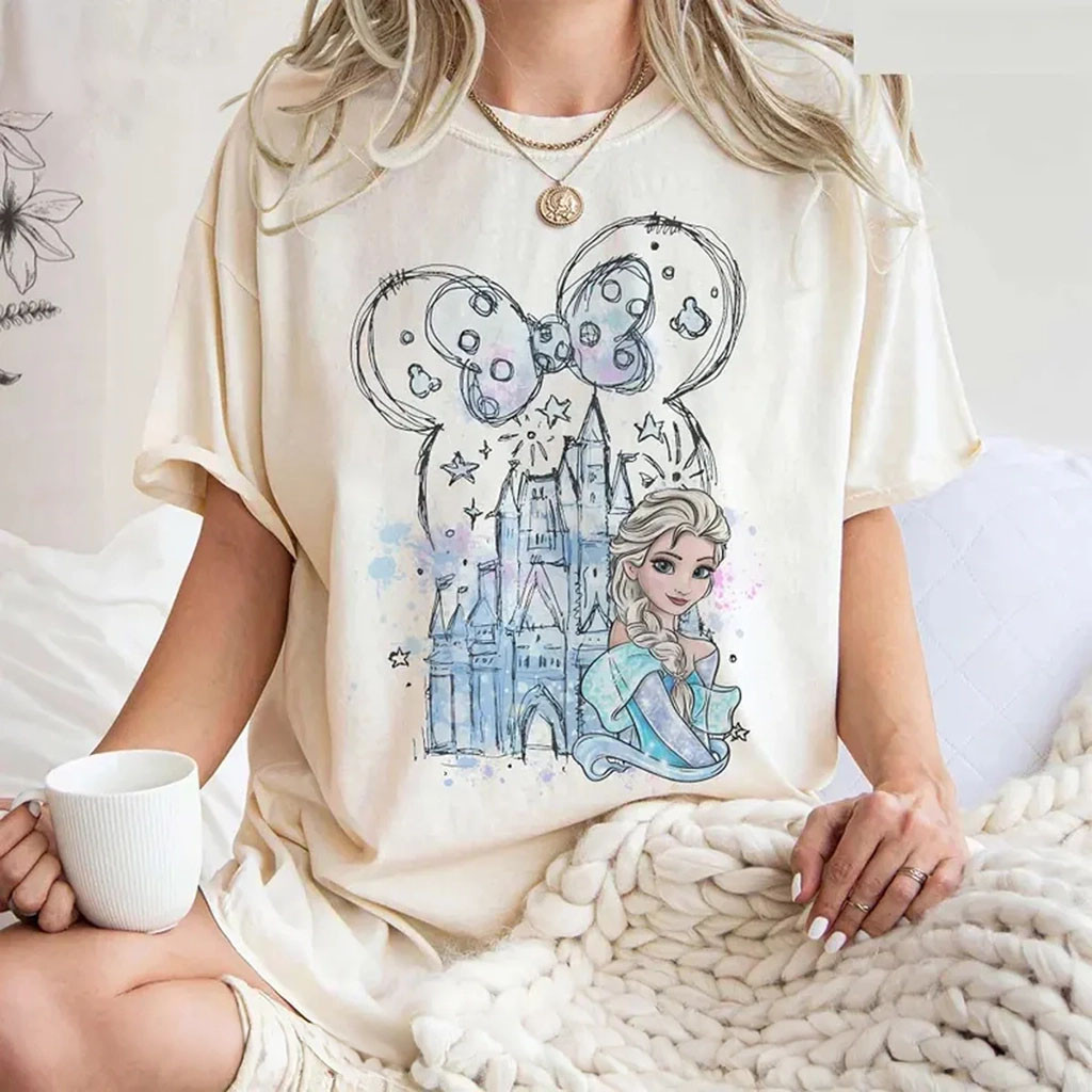 D Castle Frozen Elsa Princess Portrait Mickey Ears T-Shirt Frozen Merch Gift For Sisters - Kdjoy D Castle Frozen Elsa Princess Portrait Mickey Ears T-Shirt Frozen Merch Gift For Sisters - Kdjoy