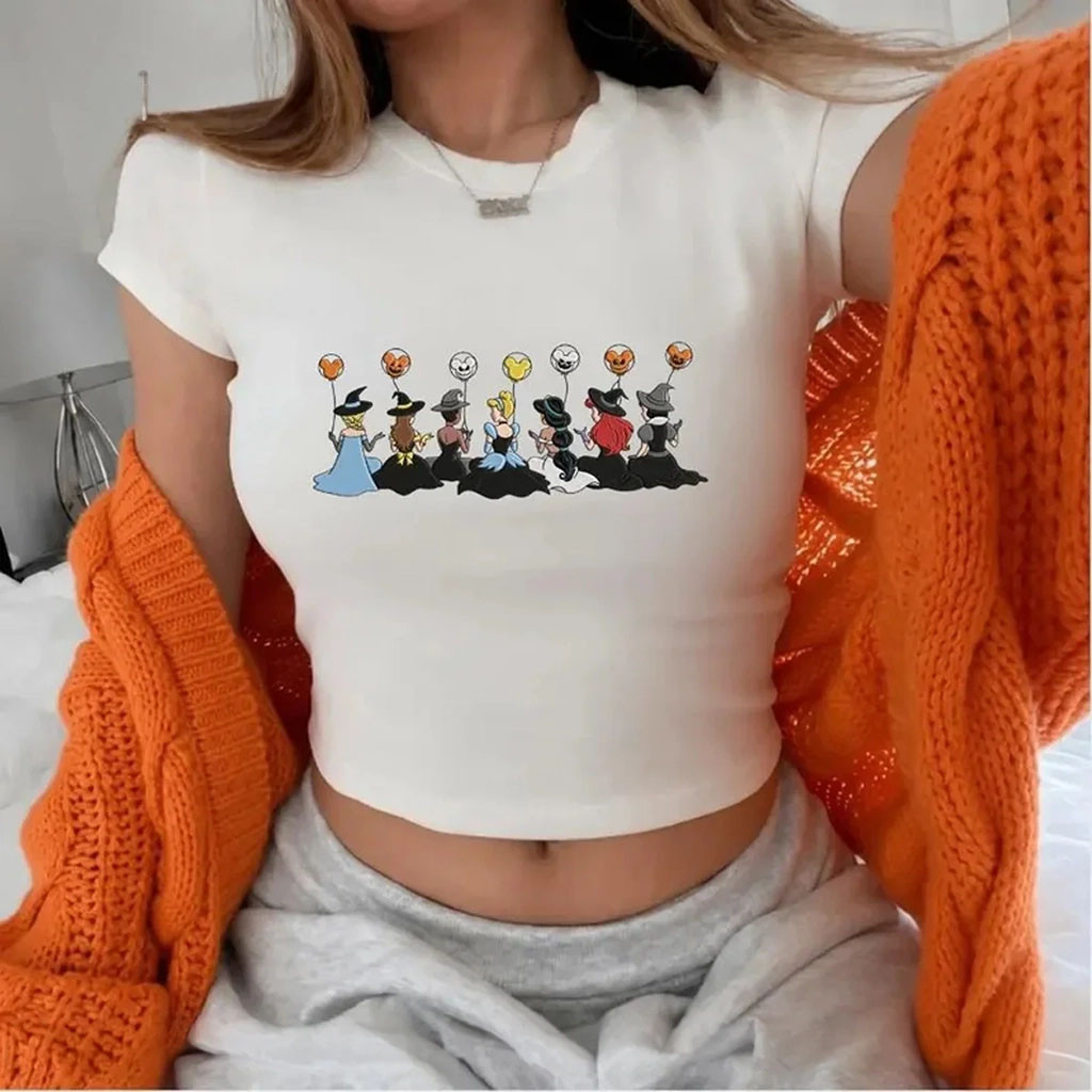 D Halloween Princess Baby Tee Cute Spooky Season T-Shirt Gift For Sisters - Kdjoy
