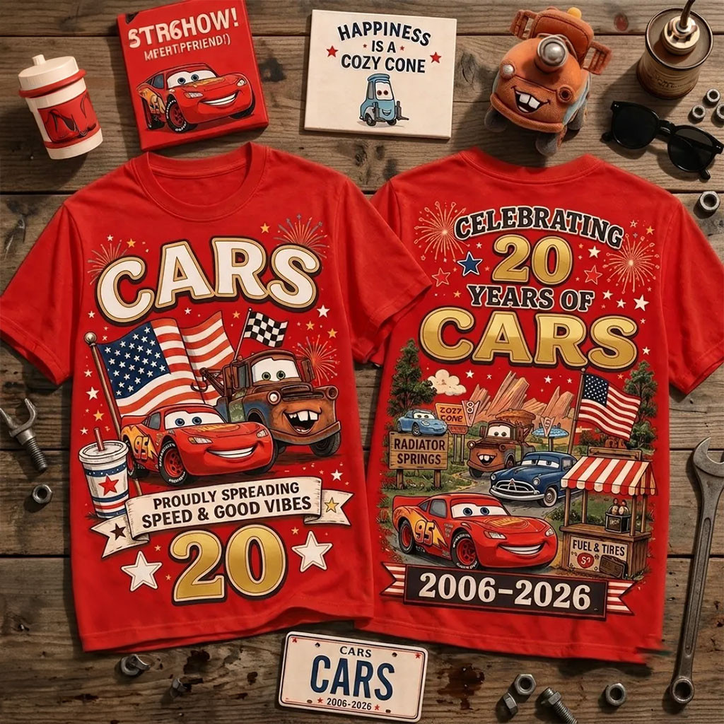 D Pixar Cars 20th Anniversary Red T-Shirt Proudly Spreading Speed And Good Vibes Shirt Son Gift - Kdjoy D Pixar Cars 20th Anniversary Red T-Shirt Proudly Spreading Speed And Good Vibes Shirt Son Gift - Kdjoy