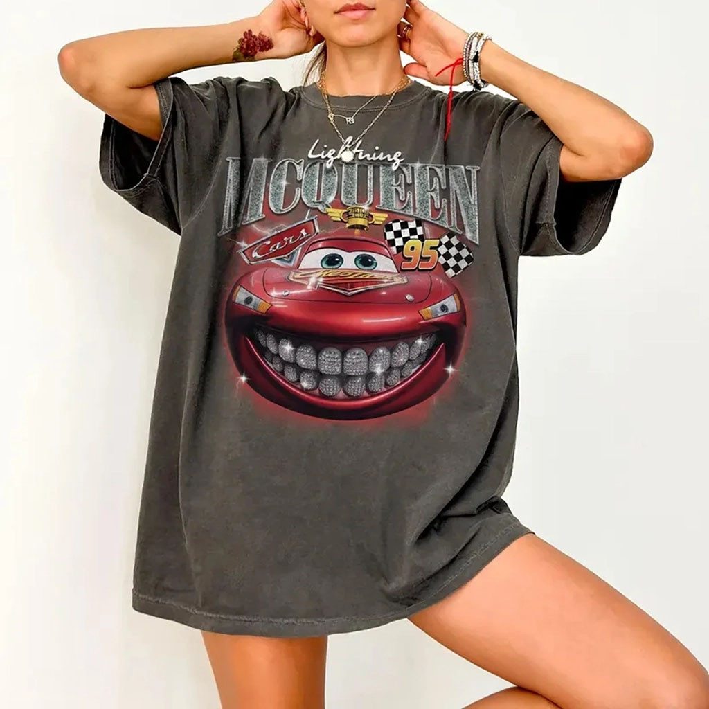 D Pixar Cars Lightning McQueen T-Shirt Cars Merch Cartoon Lover Shirt Gift For Friends - Kdjoy D Pixar Cars Lightning McQueen T-Shirt Cars Merch Cartoon Lover Shirt Gift For Friends - Kdjoy