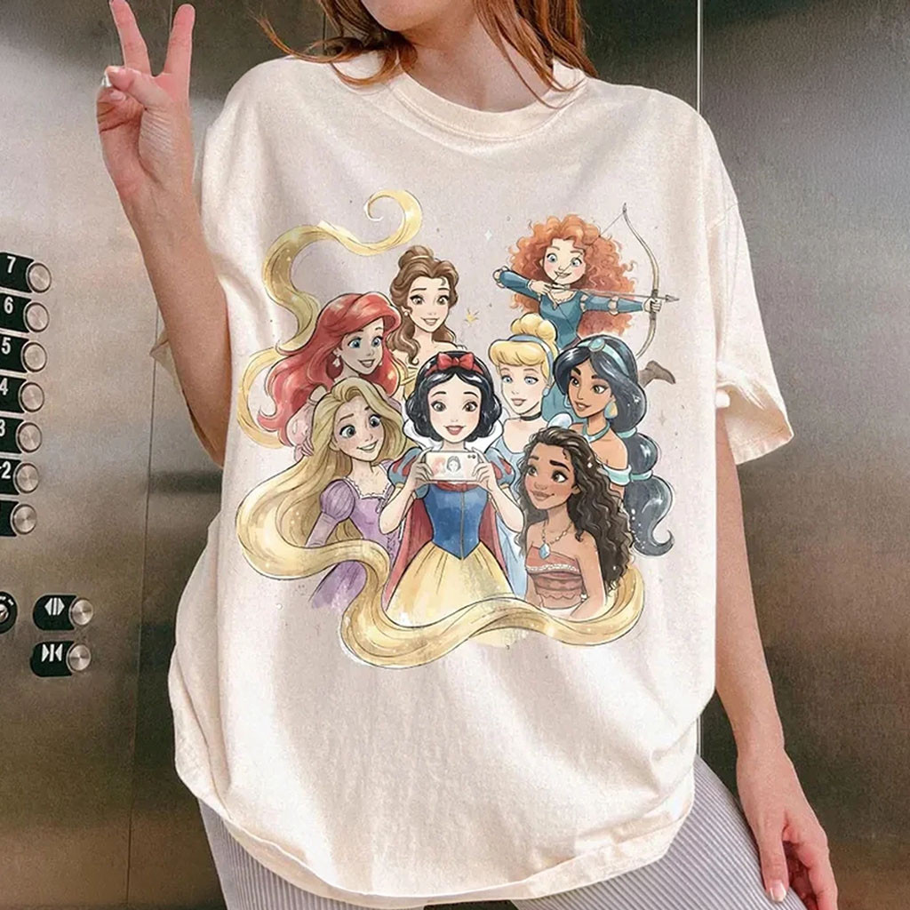 D Princess Group Selfie Shirt Disneyland Princess Shirt Birthday Gift For Best Friends - Kdjoy