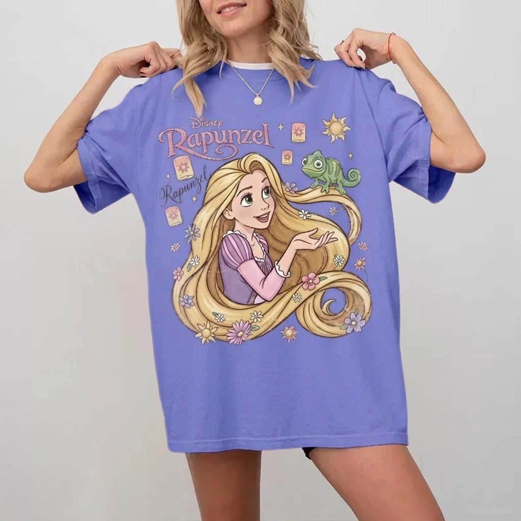 D Princess Rapunzel T-Shirt Tangled Merch D World Vacation Trip Shirt Present For Daughters