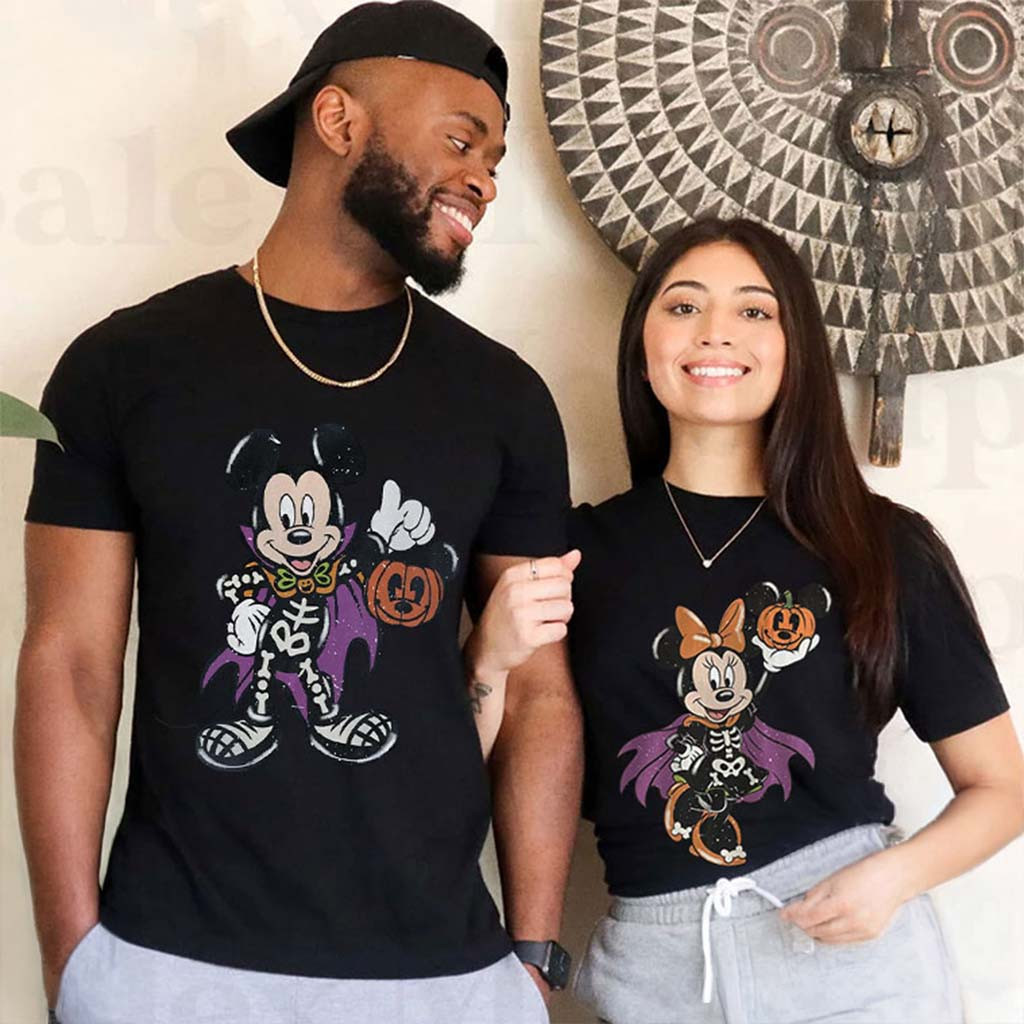 D Retro Mickey And Minnie Spooky Season Couple T-Shirt Halloween Gift Ideas For Couple - Kdjoy D Retro Mickey And Minnie Spooky Season Couple T-Shirt Halloween Gift Ideas For Couple - Kdjoy