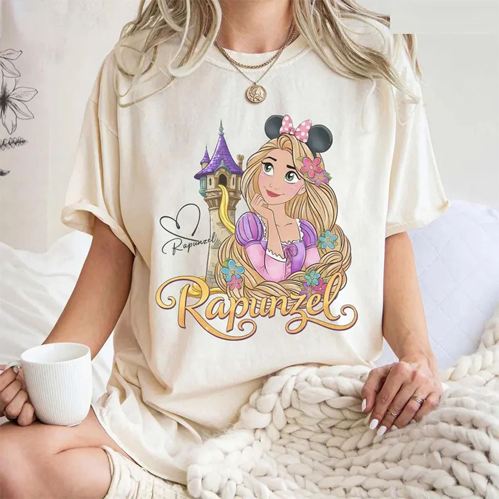 D Tangled Rapunzel Shirt Tangled Merch Gift For Cartoon Lover Present For Her - Kdjoy