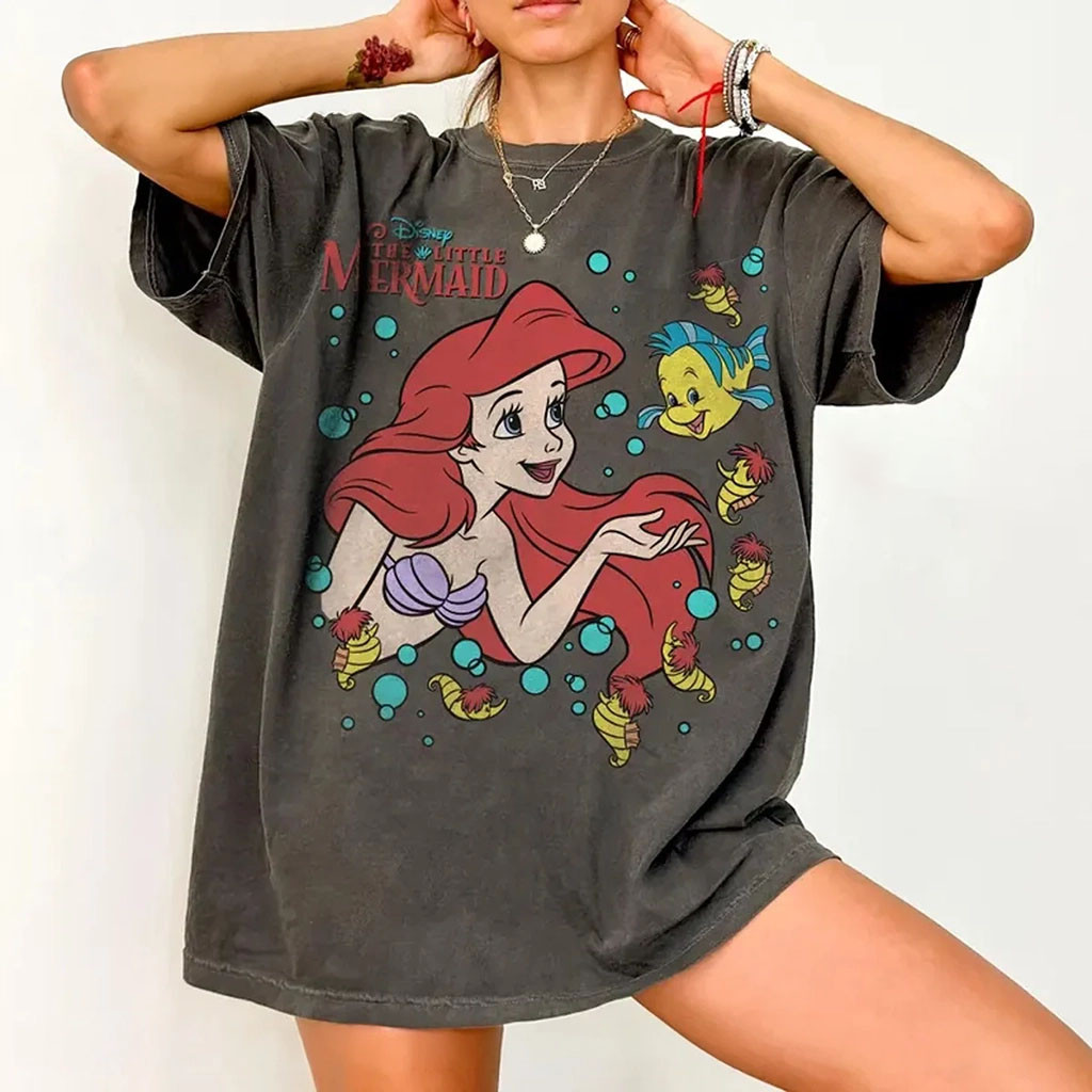 D Vintage Princess Ariel T-Shirt The Little Mermaid Ariel Merch Birthday Gift For Daughters - Kdjoy D Vintage Princess Ariel T-Shirt The Little Mermaid Ariel Merch Birthday Gift For Daughters - Kdjoy