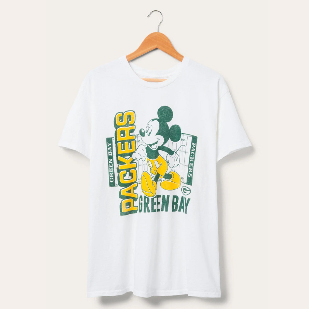 D X Junk Food Football Collection Merch 2026 Green Bay Packers Mickey Field Shirt Packers Merch - Kdjoy
