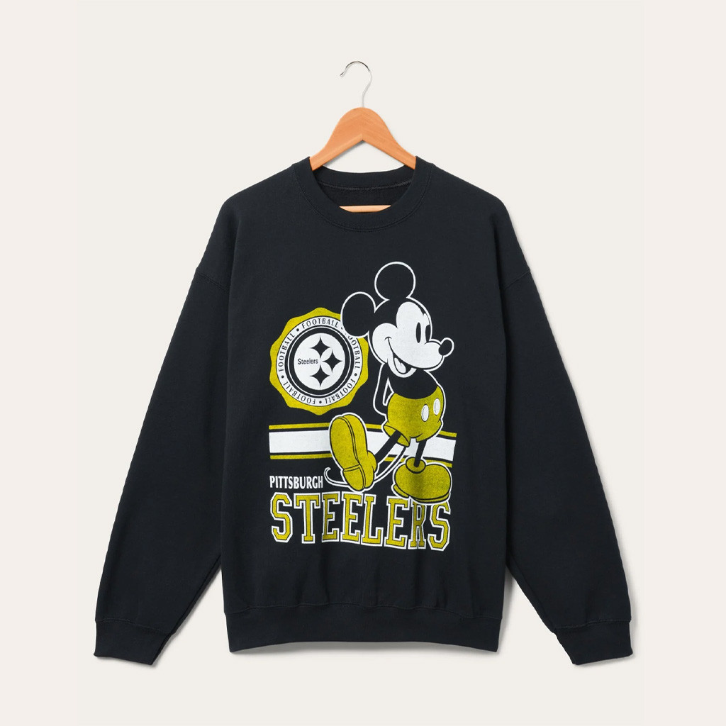 D X Junk Food Football Collection Merch 2026 Pittsburgh Steelers Mickey Sweatshirt Gift For Fan - Kdjoy
