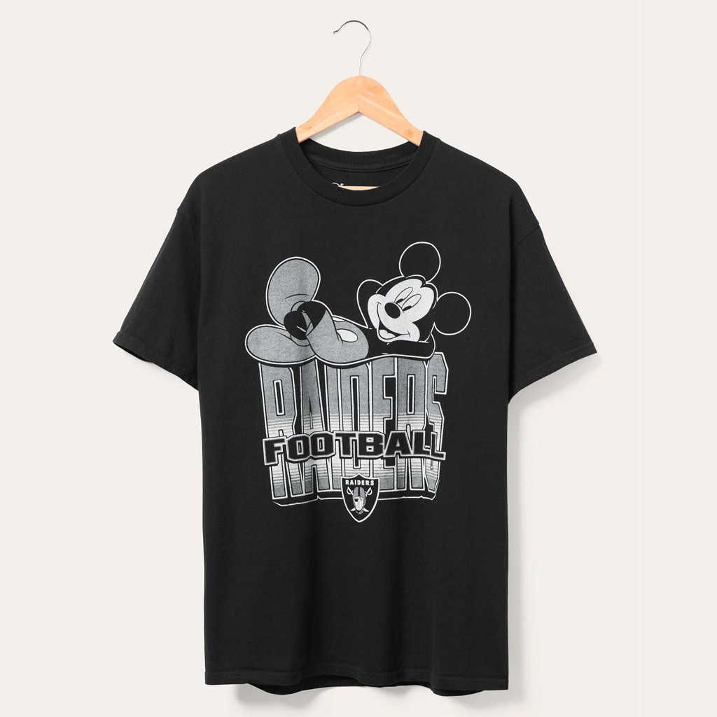 D X Junk Food Football Collection Merch LV Raiders Mickey Kick Back T-Shirt Raiders Merch Gifts - Kdjoy