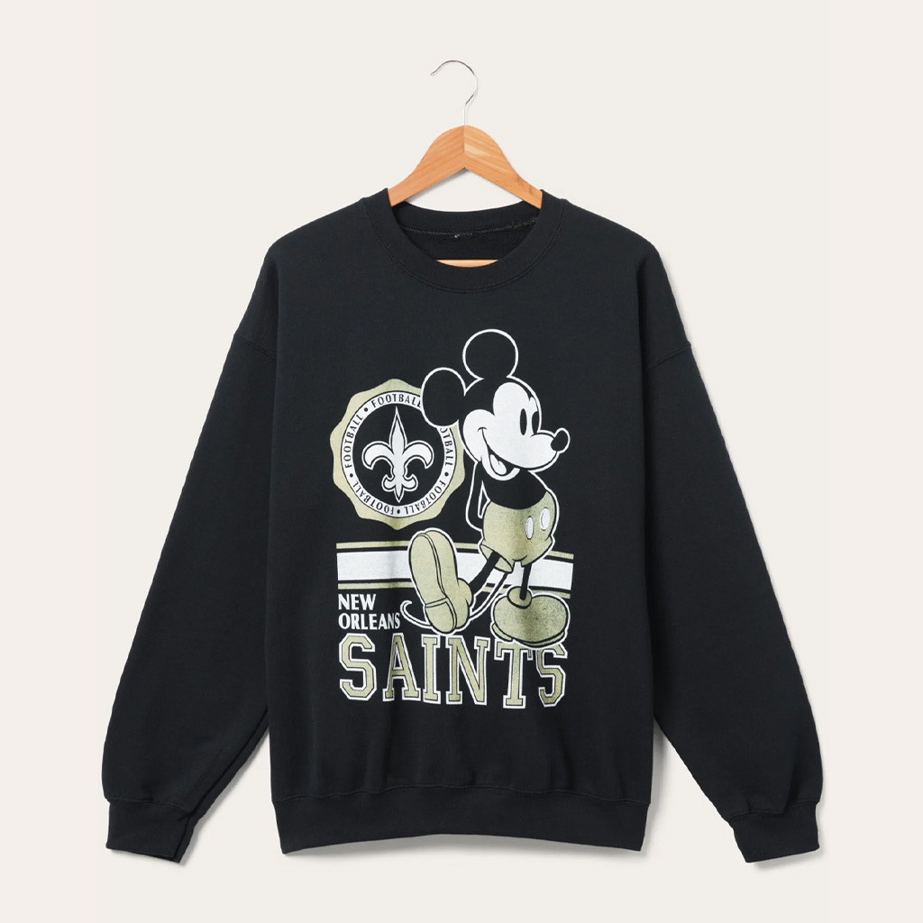 D X Junk Food Football Collection Merch New Orleans Saints Mickey Sweatshirt NO Saints Merch - Kdjoy D X Junk Food Football Collection Merch New Orleans Saints Mickey Sweatshirt NO Saints Merch - Kdjoy