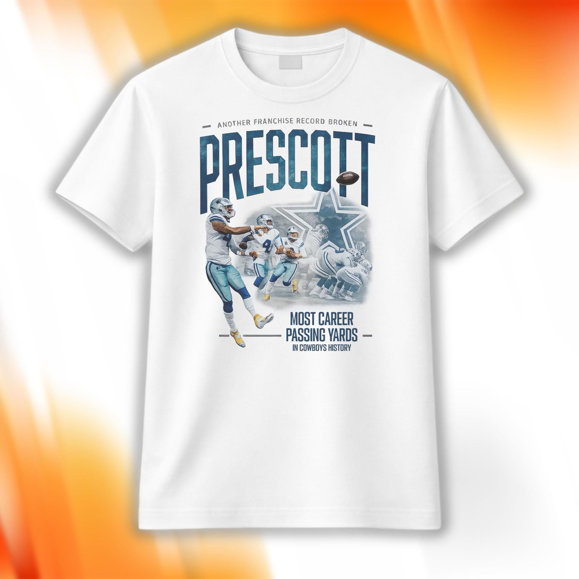Dak Prescott Most 34183 Career Passing Yards In Cowboys History Shirt Dallas Cowboys Merch - Kdjoy