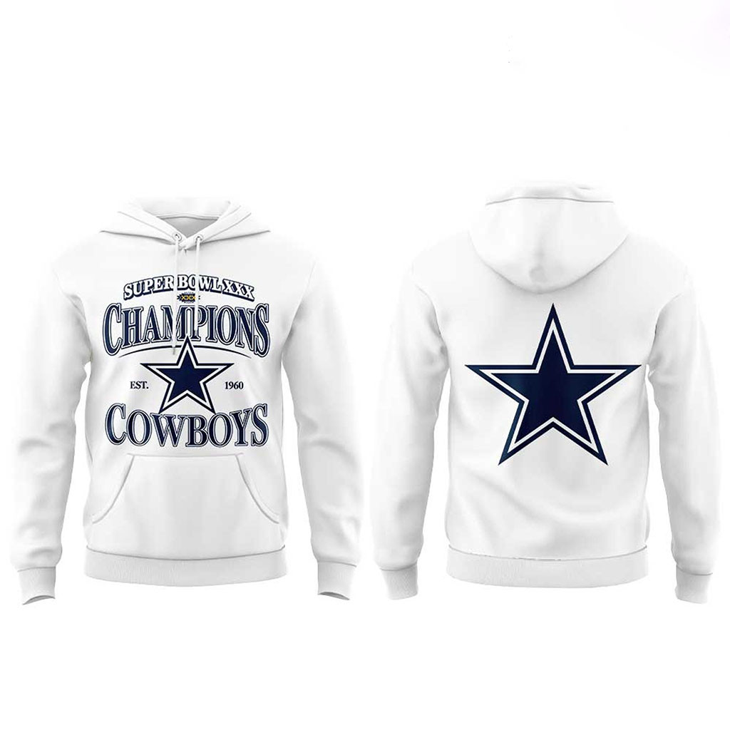Dak Prescott Super Bowl XXX Champions Est 1960 Dallas Cowboys Hoodie Football Fan Apparel - Kdjoy Dak Prescott Super Bowl XXX Champions Est 1960 Dallas Cowboys Hoodie Football Fan Apparel - Kdjoy