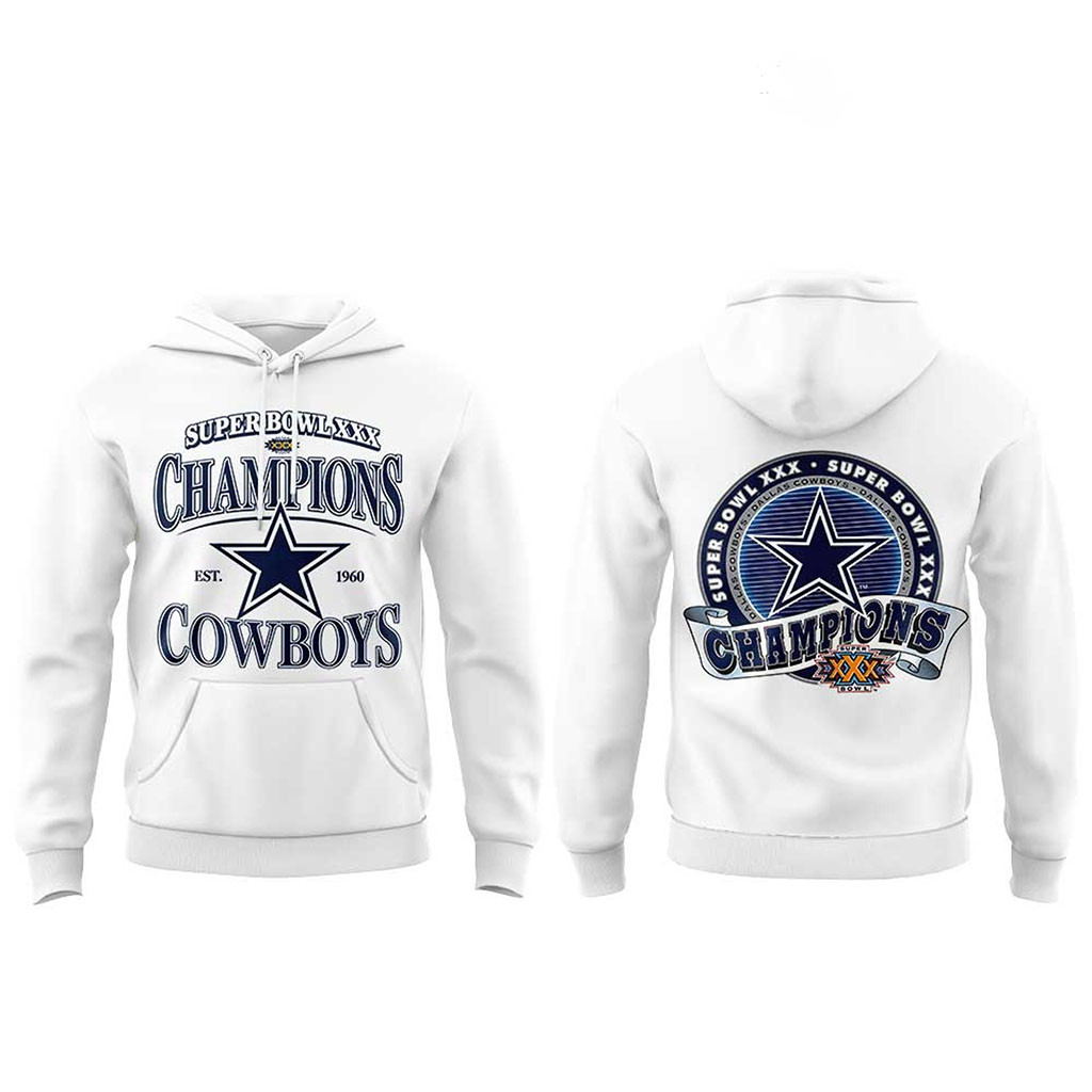 Dak Prescott Super Bowl XXX Champions Est 1960 Dallas Cowboys Hoodie Gift For Football Fans - Kdjoy Dak Prescott Super Bowl XXX Champions Est 1960 Dallas Cowboys Hoodie Gift For Football Fans - Kdjoy