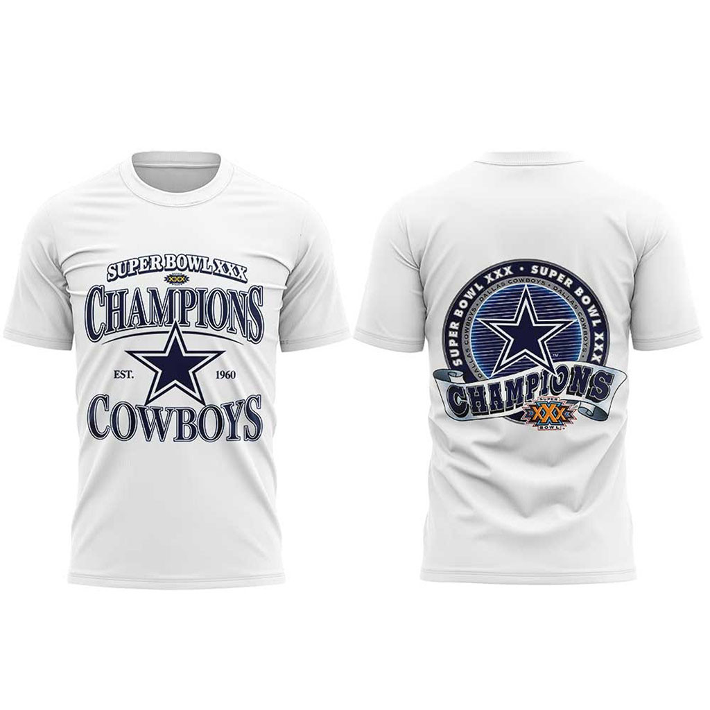 Dak Prescott Super Bowl XXX Champions Est 1960 Dallas Cowboys Shirt Gift For Football Fans - Kdjoy