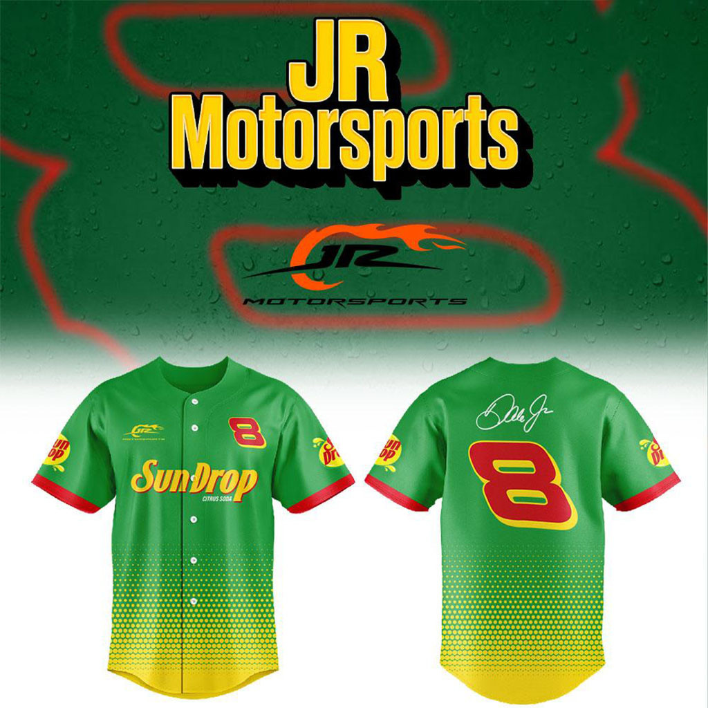 Dale Earnhardt Jr Jersey #8 JR Motorsports Merch Sun Drop NASCAR Baseball Jersey Fan Gifts - Kdjoy Dale Earnhardt Jr Jersey #8 JR Motorsports Merch Sun Drop NASCAR Baseball Jersey Fan Gifts - Kdjoy